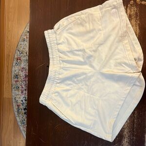 The North Face Cream Athletic Shorts Lightweight Design